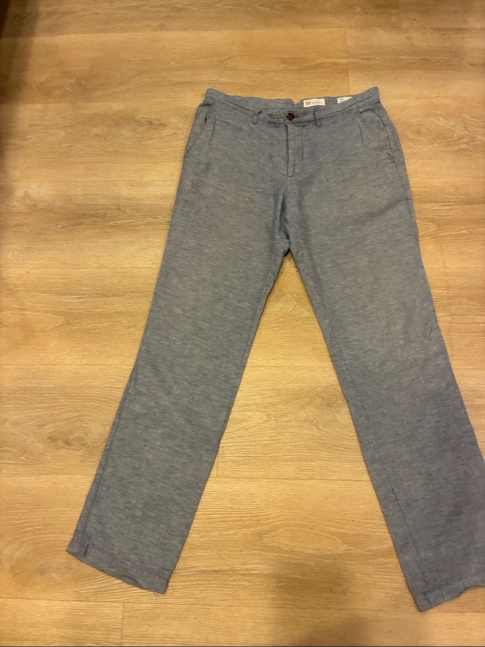 GAP Men's Linen/Cotton Blue  Beach Straight Chinos Dressy Worn 1x Size 31